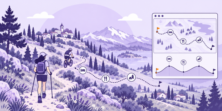 rando & vélo : vos randonnées et circuits apidae présentés comme sur un site spécialisé